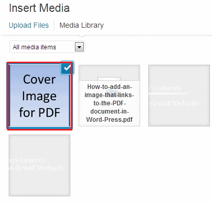 Adding cover image to PDF documents in WP 08