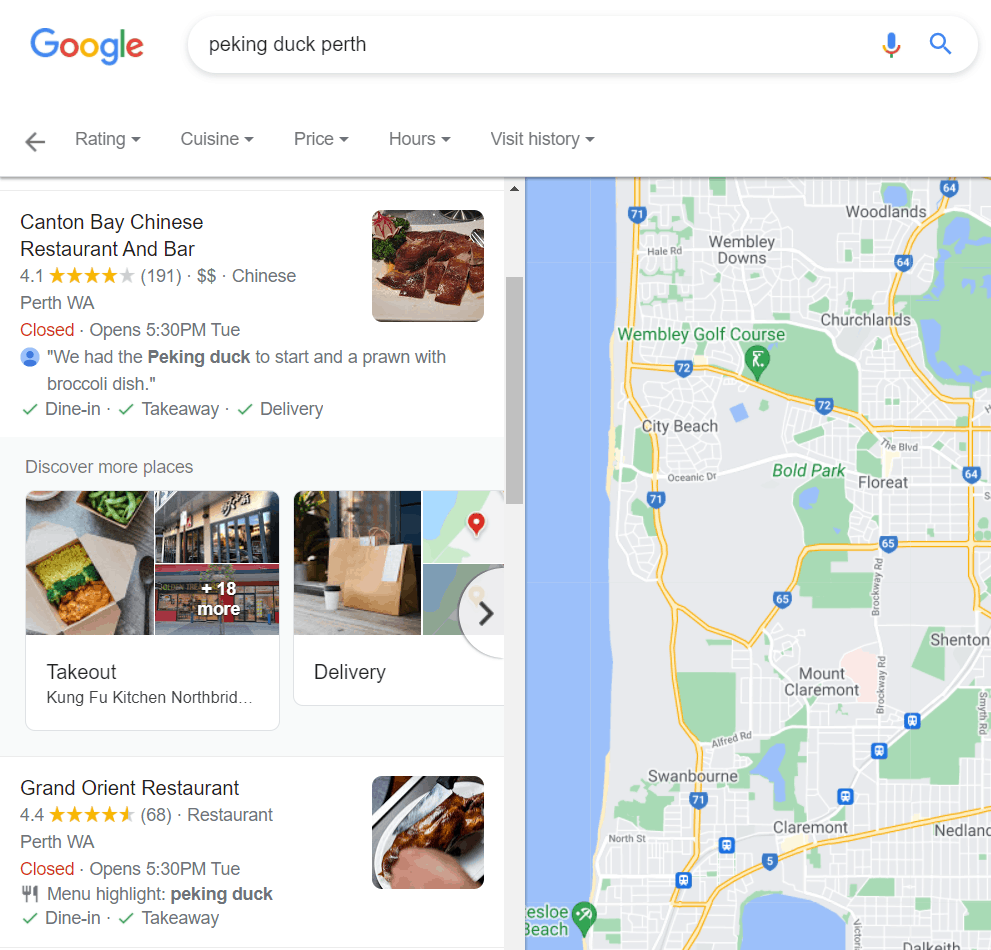 Google My Business Local Results View