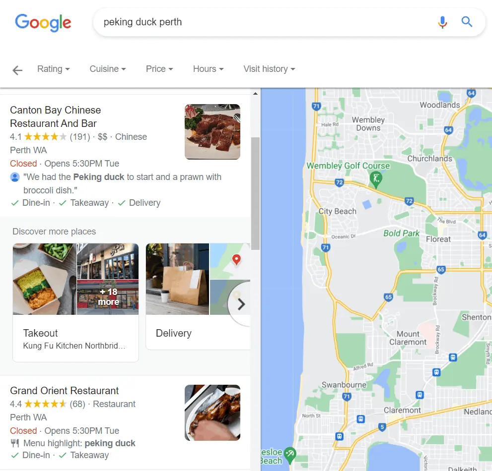 Google My Business Local Results View